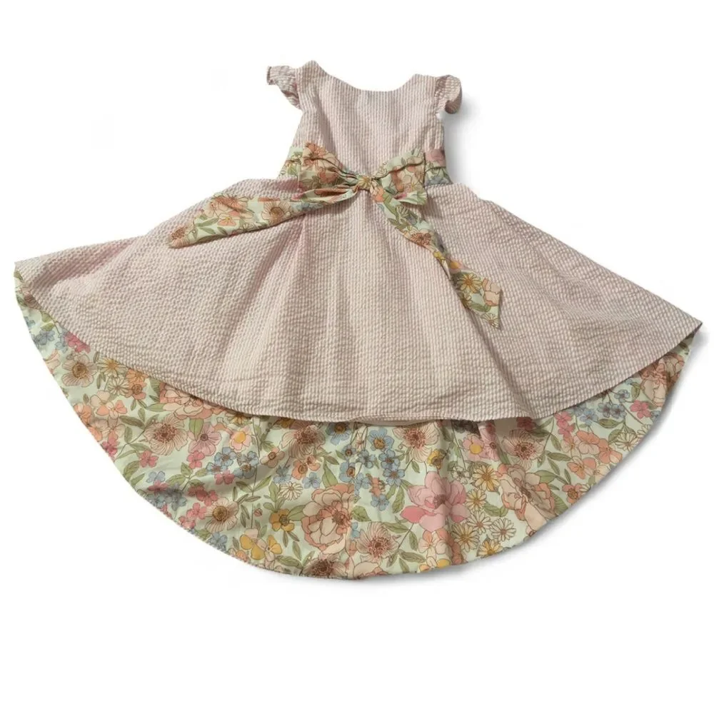 Rare Editions Pink and Floral Kids Dress